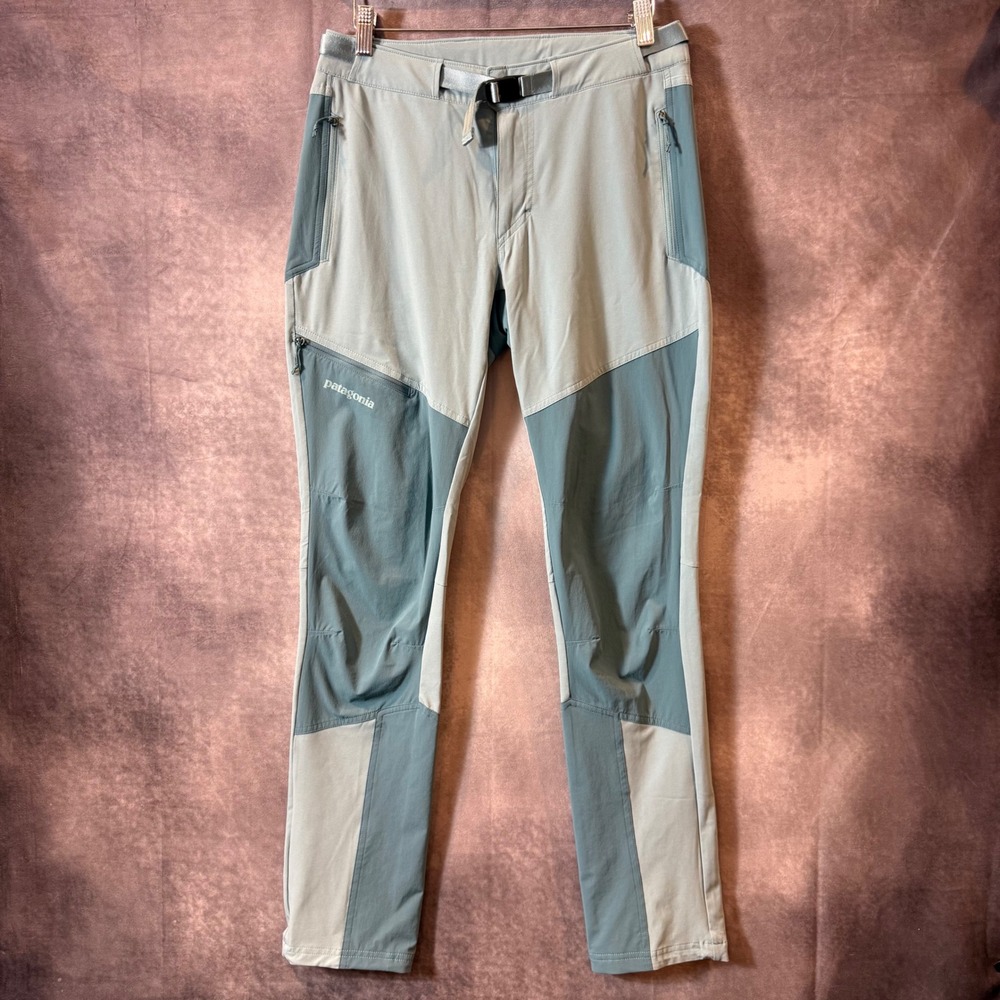 Patagonia Altvia Alpine Pants Womens 4 Blue Grey Hiking Climbing Trousers